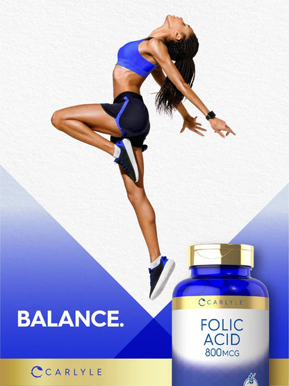 Carlyle Folsäure 800 mcg Tabletten | 400 Stück | Vegetarisch, Nicht-GVO, Glutenfrei