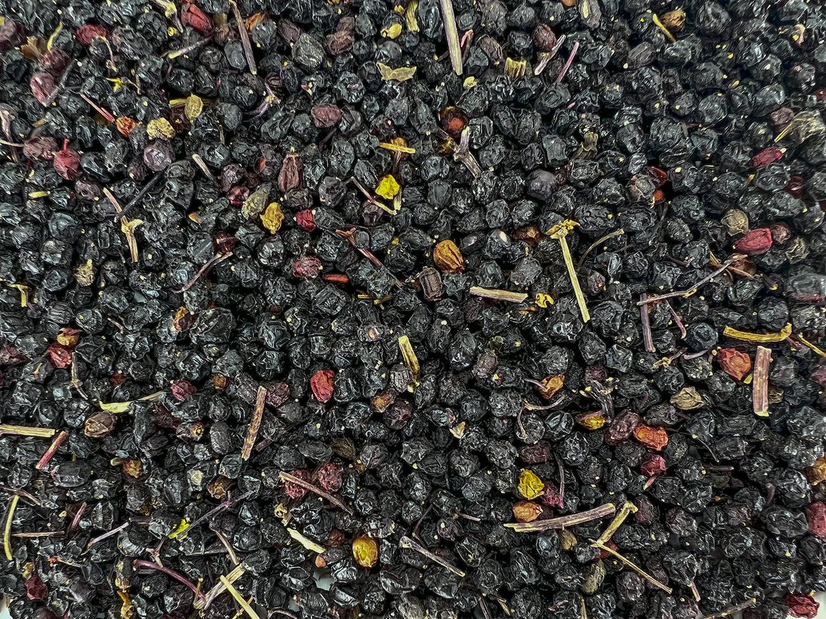 U.S. Wellness Naturals Holunderbeeren – 1lb (echte Wildsammlung) | 100% USDA zertifiziert bio | Getrocknete schwarze Holunderbeeren in Bulk | Für Holundersirup, Gummibärchen, Tee – Roh, vegan, Sambucus Nigra