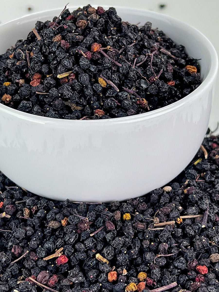 U.S. Wellness Naturals Holunderbeeren – 1lb (echte Wildsammlung) | 100% USDA zertifiziert bio | Getrocknete schwarze Holunderbeeren in Bulk | Für Holundersirup, Gummibärchen, Tee – Roh, vegan, Sambucus Nigra