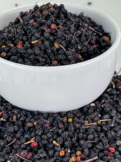U.S. Wellness Naturals Holunderbeeren – 1lb (echte Wildsammlung) | 100% USDA zertifiziert bio | Getrocknete schwarze Holunderbeeren in Bulk | Für Holundersirup, Gummibärchen, Tee – Roh, vegan, Sambucus Nigra