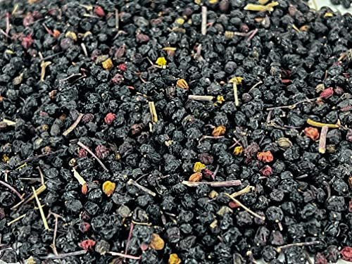 U.S. Wellness Naturals Holunderbeeren – 1lb (echte Wildsammlung) | 100% USDA zertifiziert bio | Getrocknete schwarze Holunderbeeren in Bulk | Für Holundersirup, Gummibärchen, Tee – Roh, vegan, Sambucus Nigra