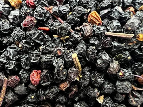 U.S. Wellness Naturals Holunderbeeren – 1lb (echte Wildsammlung) | 100% USDA zertifiziert bio | Getrocknete schwarze Holunderbeeren in Bulk | Für Holundersirup, Gummibärchen, Tee – Roh, vegan, Sambucus Nigra