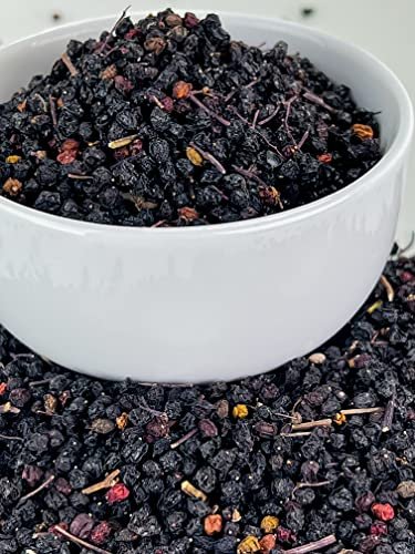 U.S. Wellness Naturals Holunderbeeren – 1lb (echte Wildsammlung) | 100% USDA zertifiziert bio | Getrocknete schwarze Holunderbeeren in Bulk | Für Holundersirup, Gummibärchen, Tee – Roh, vegan, Sambucus Nigra