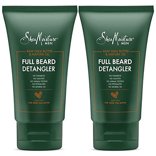 SheaMoisture Men Full Beard Detangler & Conditioner mit Maracujaöl & Sheabutter – Reichhaltige Feuchtigkeitscreme zum Enthaaren und Pflegen, 2er-Pack à 118 ml