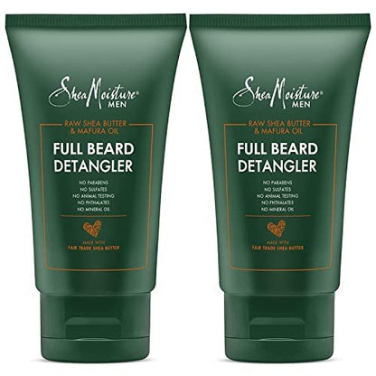 SheaMoisture Men Full Beard Detangler & Conditioner mit Maracujaöl & Sheabutter – Reichhaltige Feuchtigkeitscreme zum Enthaaren und Pflegen, 2er-Pack à 118 ml