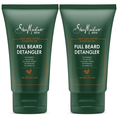 SheaMoisture Men Full Beard Detangler & Conditioner mit Maracujaöl & Sheabutter – Reichhaltige Feuchtigkeitscreme zum Enthaaren und Pflegen, 2er-Pack à 118 ml