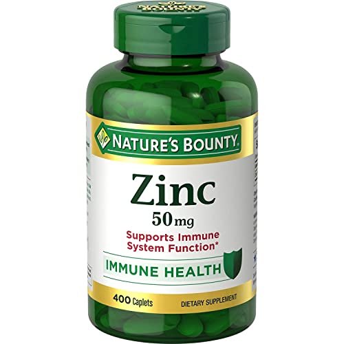 Nature's Bounty Zink 50 mg, 400 Tabletten – Hochdosiertes Mineralstoffpräparat zur Unterstützung des Immunsystems