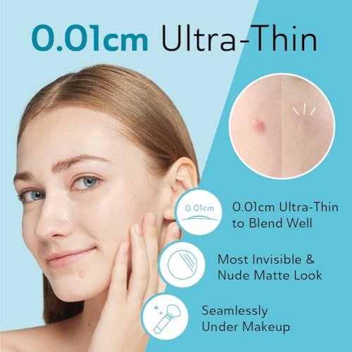 DERMA ANGEL Ultra Unsichtbare Akne-Pflaster für zystische Akne – 120 Stück in 3 Größen, Hydrokolloid-Pflaster für Tag & Nacht