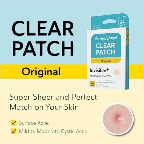 DERMA ANGEL Ultra Unsichtbare Akne-Pflaster für zystische Akne – 120 Stück in 3 Größen, Hydrokolloid-Pflaster für Tag & Nacht