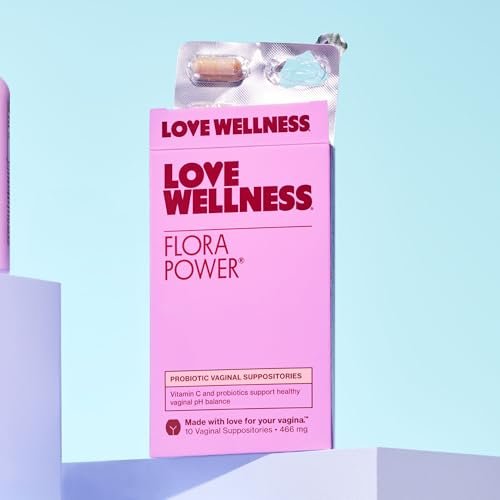 Love Wellness Flora Power Vaginale Probiotika-Zäpfchen mit Vitamin C – Fördert pH-Gleichgewicht und Vaginalgesundheit – Duftfrei, Nicht-GVO & Parabenfrei – 10 Stück