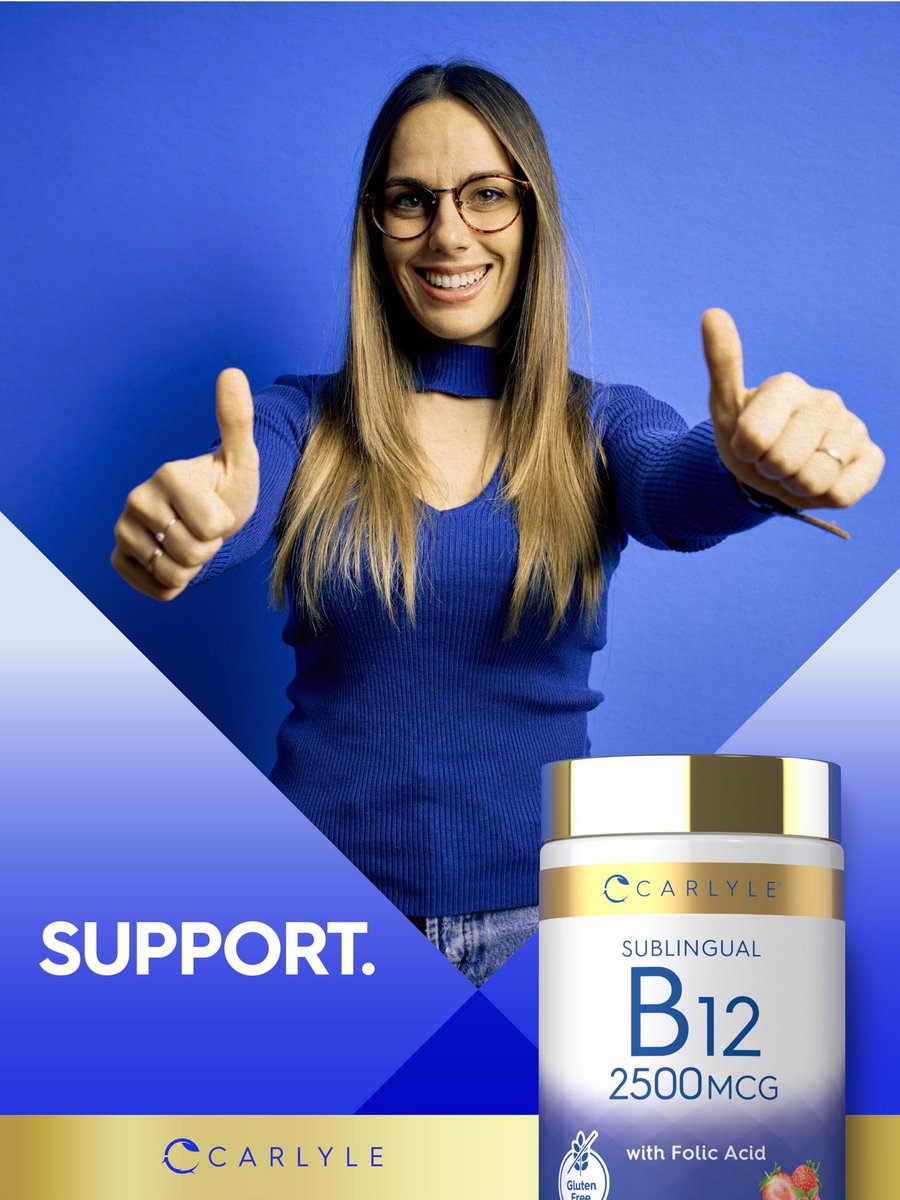 Carlyle Vitamin B12 Sublingual 2500 mcg | 250 Lutschtabletten | Cyanocobalamin mit Folsäure für Erwachsene | Natürlicher Beerengeschmack | Vegetarisch, Non-GMO, Glutenfrei