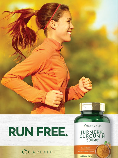 Carlyle Kurkuma Curcumin Komplex | 180 Kapseln | mit Schwarzem Pfeffer Extrakt | Non-GMO & Glutenfrei