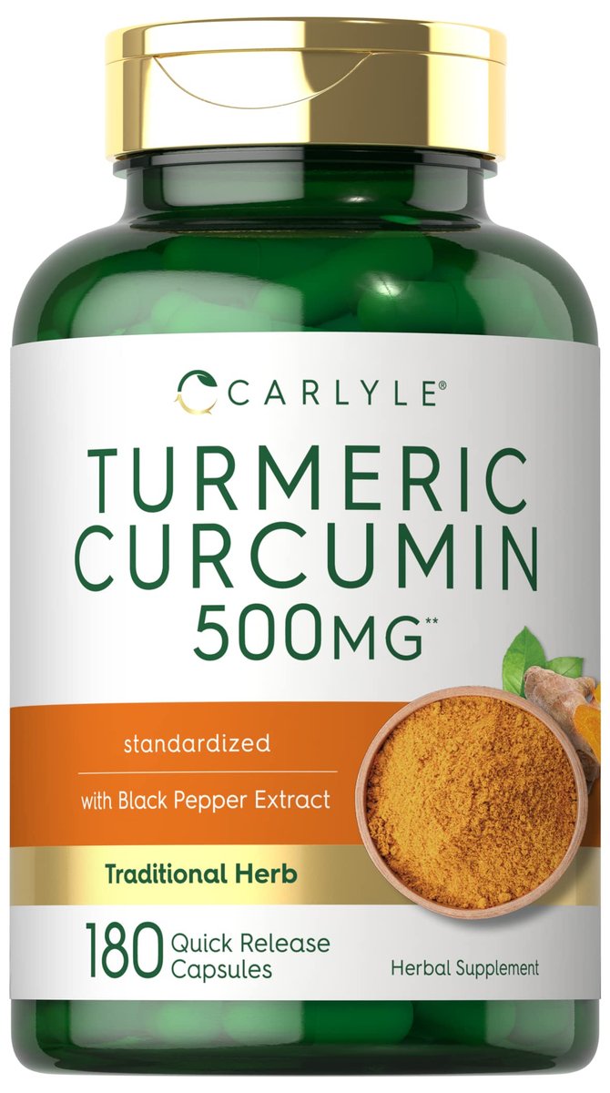 Carlyle Kurkuma Curcumin Komplex | 180 Kapseln | mit Schwarzem Pfeffer Extrakt | Non-GMO & Glutenfrei