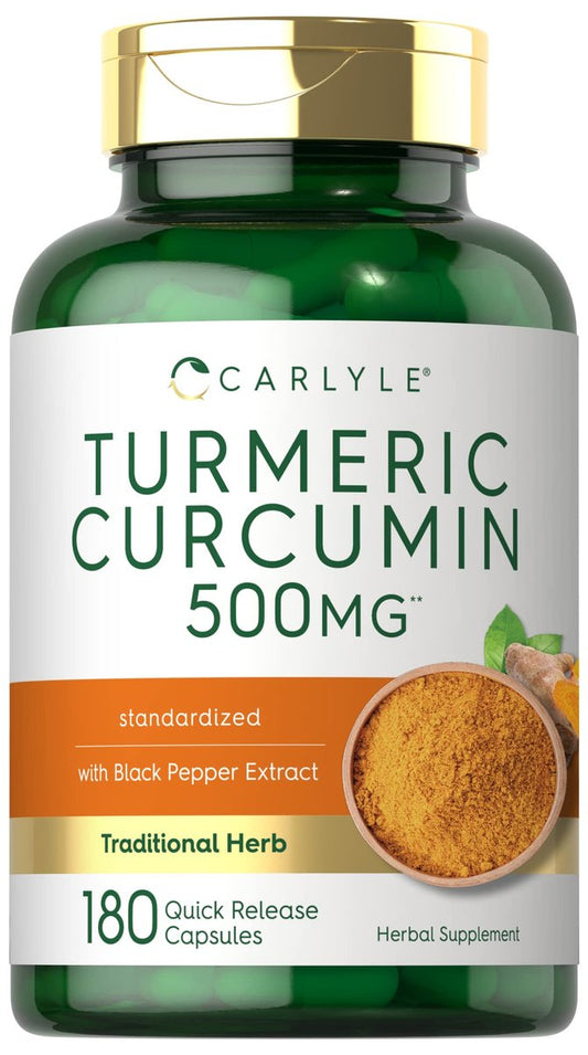 Carlyle Kurkuma Curcumin Komplex | 180 Kapseln | mit Schwarzem Pfeffer Extrakt | Non-GMO & Glutenfrei