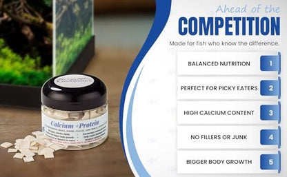 KatsAquatics Calcium + Protein – Für starke Panzer und gesunde Häutungen | 100 % natürlich, sinkt schnell, für Garnelen, Schnecken, Plecos & mehr
