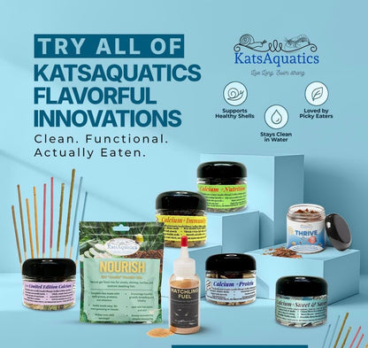 KatsAquatics Calcium + Protein – Für starke Panzer und gesunde Häutungen | 100 % natürlich, sinkt schnell, für Garnelen, Schnecken, Plecos & mehr