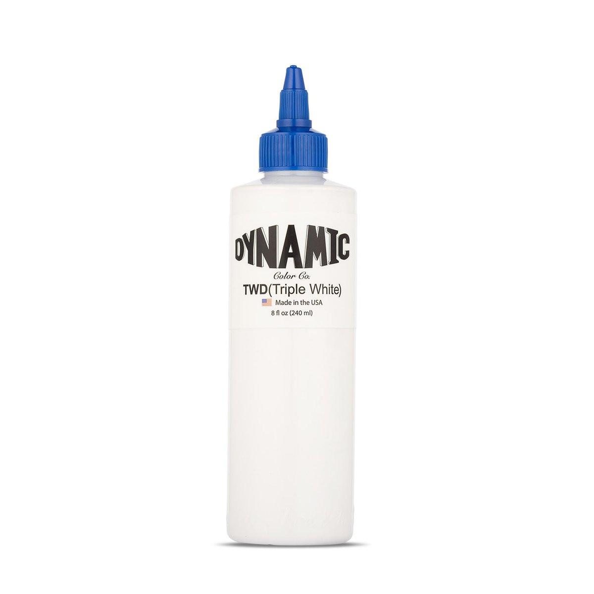 Dynamic Color Co - Triple White Tattoo Farbe, sterilisiert, hergestellt in den USA, 8 oz (237 ml) Flasche