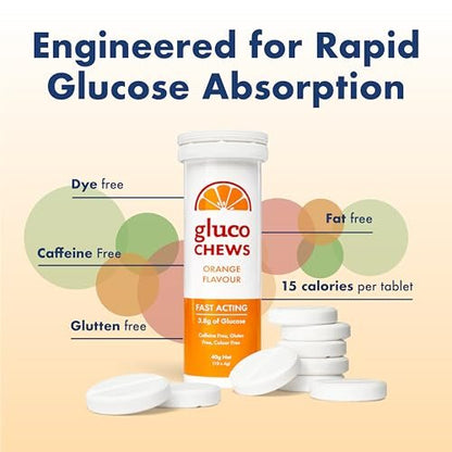 Glucology Glucochews Himbeer – Schnell wirkende Glucose Tabletten, 60 Stück (10 Tabletten pro Tube, 6 Taschenröhrchen), Energieschub, Unterstützt den Blutzucker, Glutenfrei, Koffeinfrei, Farbstofffrei