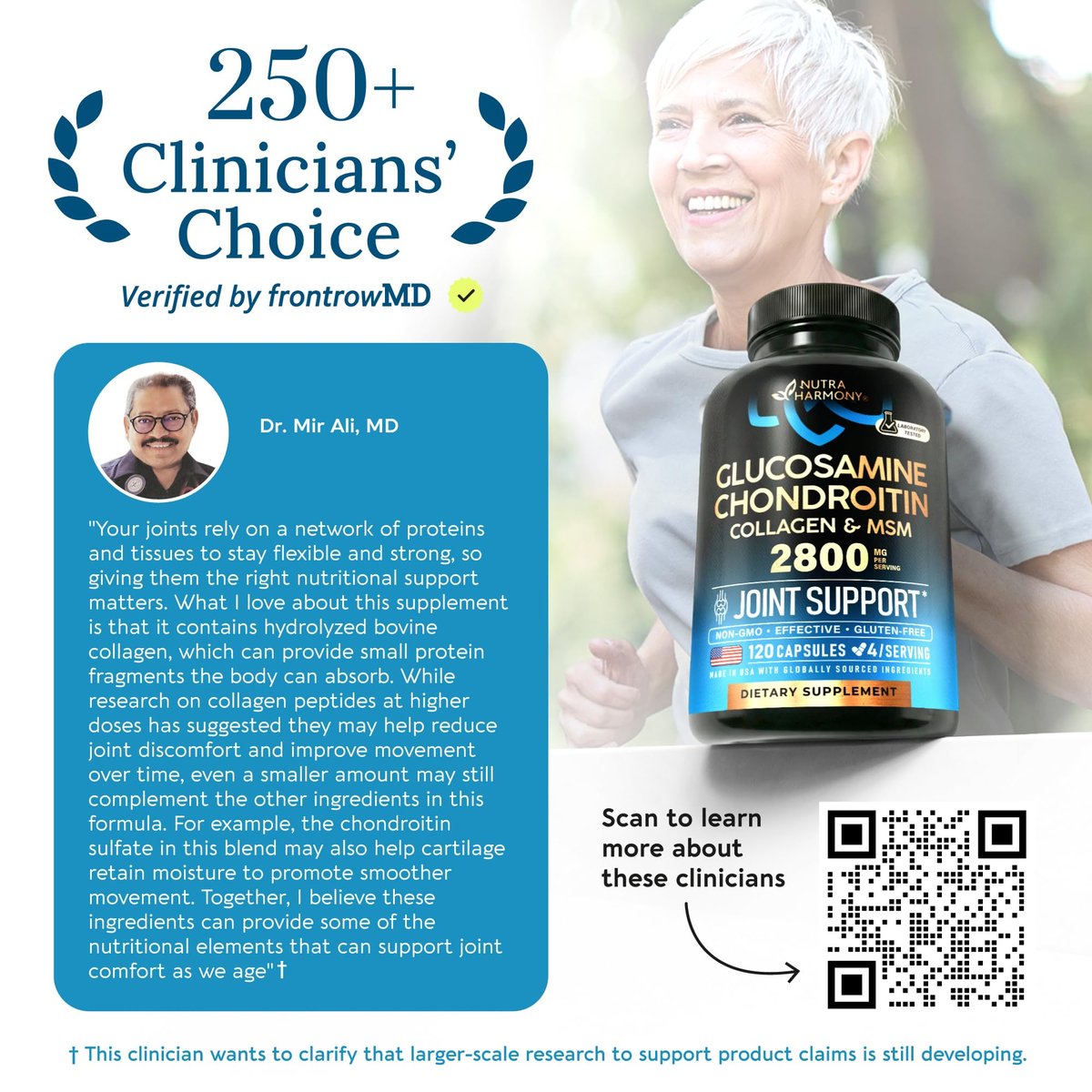 Glucosamin Chondroitin MSM Kollagen | Gelenk- & Knorpelunterstützung 2800 mg | Laborgetestet | Für Männer & Frauen | 120 Kapseln