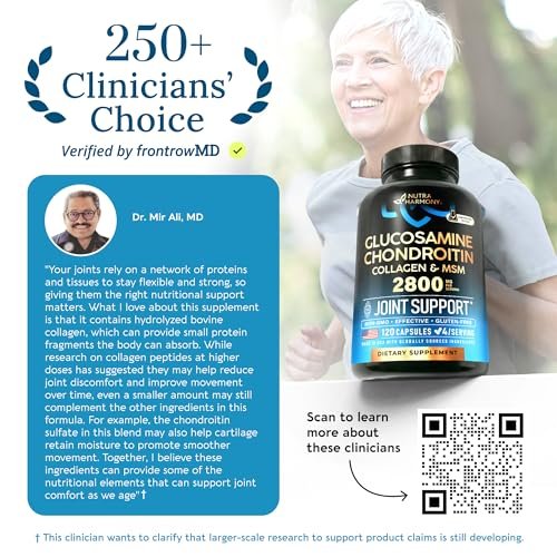 Glucosamin Chondroitin MSM Kollagen | Gelenk- & Knorpelunterstützung 2800 mg | Laborgetestet | Für Männer & Frauen | 120 Kapseln