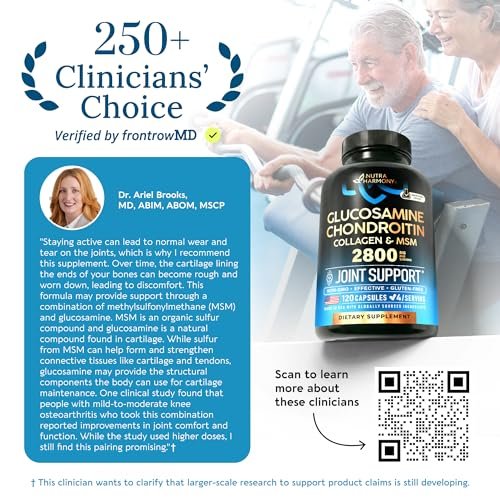 Glucosamin Chondroitin MSM Kollagen | Gelenk- & Knorpelunterstützung 2800 mg | Laborgetestet | Für Männer & Frauen | 120 Kapseln