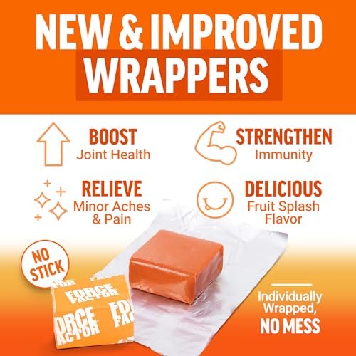 Force Factor Better Turmeric 400 mg mit schwarzem Pfeffer & Ingwer, Extra starke Gelenkunterstützung, überlegene Absorption, wie Kurkuma-Gummis, Fruchtsplash, 60 Kurkuma-Kaustabletten