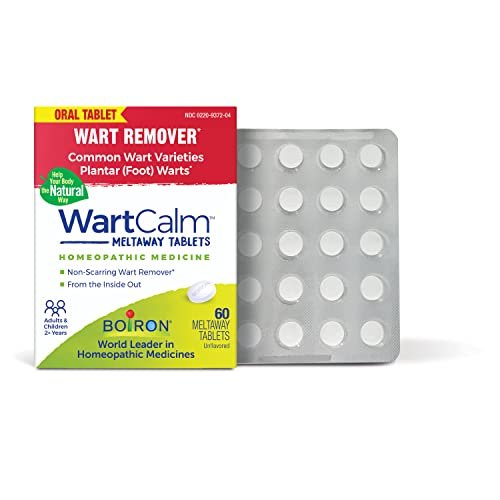 Boiron WartCalm zur schmerzfreien Warzenentfernung an Händen, Knien, Fußsohlen und anderen Körperstellen für Erwachsene und Kinder ab 2 Jahren – 60 Tabletten