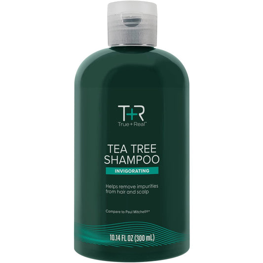 True+Real Tea Tree Shampoo – Belebende Tiefenreinigung für die Kopfhaut, erfrischender Minzduft, für alle Haartypen, 300 ml