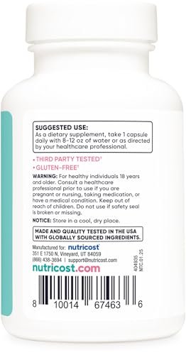 Nutricost Folsäure für Frauen (Vitamin B9) 1200 mcg, 120 Kapseln, mit B12 und Biotin, Veggie Kapseln, Non-GMO & Glutenfrei