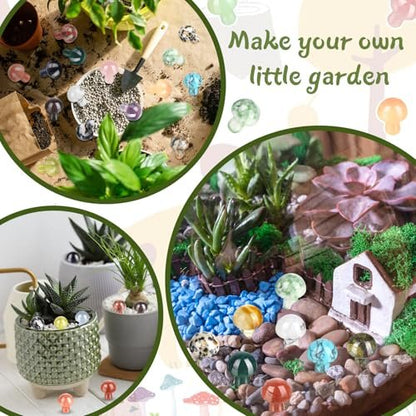 Nuanchu 20 Stücke Kristallpilz Dekoration, handgefertigte Mini-Skulptur, Sorgenstein Figuren, Bulk Edelstein poliert, für Hexerei DIY Meditation Garten (Klassische Farben)