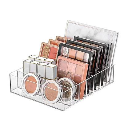 WECHENG Makeup Organizer für Lidschattenpaletten und Lippenstifte, 7-geteilter Kosmetik-Organizer für Schubladen und Arbeitsplatten, modernes Kosmetik-Aufbewahrung (19 x 16 x 4,5 cm)