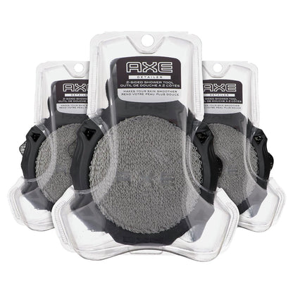 AXE Modern Shower Tool Hautreiniger für glattere Haut – Peelt und reinigt sanft, 3er-Pack Schwarz