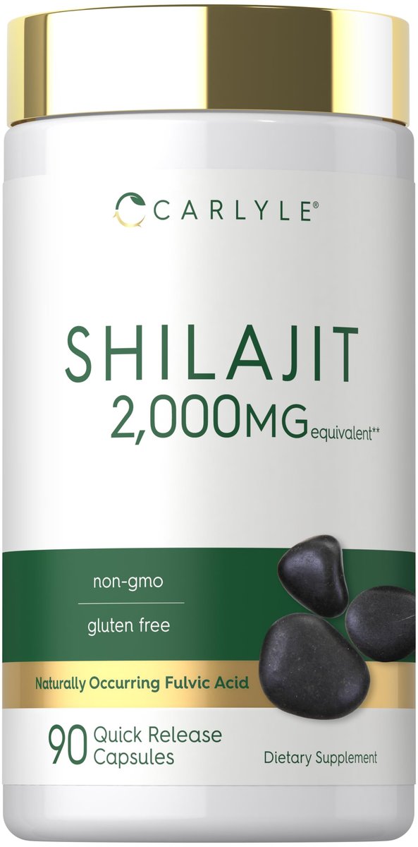 Carlyle Shilajit Kapseln | 90 Stück | Non-GMO & Glutenfrei Nahrungsergänzungsmittel