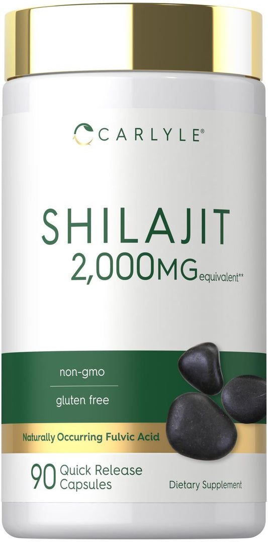 Carlyle Shilajit Kapseln | 90 Stück | Non-GMO & Glutenfrei Nahrungsergänzungsmittel