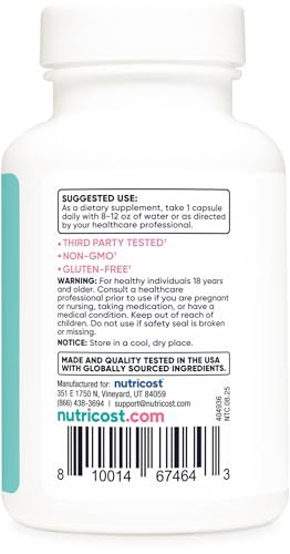 Nutricost Biotin 10.000 mcg für Frauen mit Folsäure & Kollagen – 120 Kapseln, Glutenfrei & Nicht-GVO