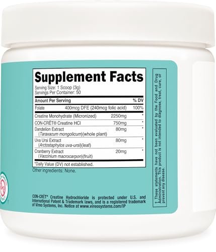 Nutricost Kreatin Monohydrat Pulver für Frauen, mikronisiert, ungewürzt, 50 Portionen - Vegetarisch, Nicht-GVO, Glutenfrei