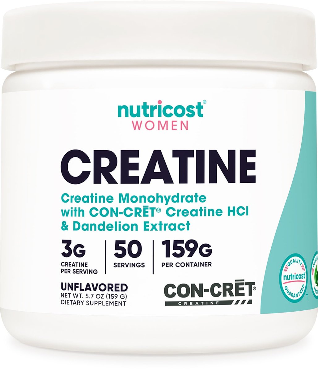 Nutricost Kreatin Monohydrat Pulver für Frauen, mikronisiert, ungewürzt, 50 Portionen - Vegetarisch, Nicht-GVO, Glutenfrei