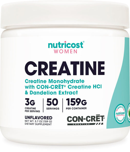 Nutricost Kreatin Monohydrat Pulver für Frauen, mikronisiert, ungewürzt, 50 Portionen - Vegetarisch, Nicht-GVO, Glutenfrei