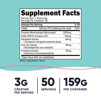 Nutricost Kreatin Monohydrat Pulver für Frauen, mikronisiert, ungewürzt, 50 Portionen - Vegetarisch, Nicht-GVO, Glutenfrei