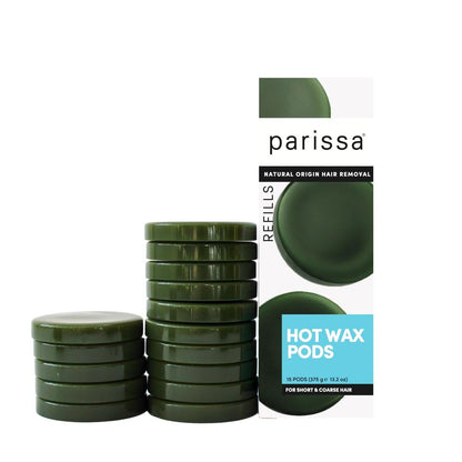 Parissa Hartwachs Nachfüllpods | 15 Pods (375 g) | Kein-Streifen-Heißwachs mit natürlichem Bienenwachs, Salonstärke für Brazilian, Bikini & Gesichtshaarentfernung | Für empfindliche Haut, Kinn, Oberlippe & Gesicht