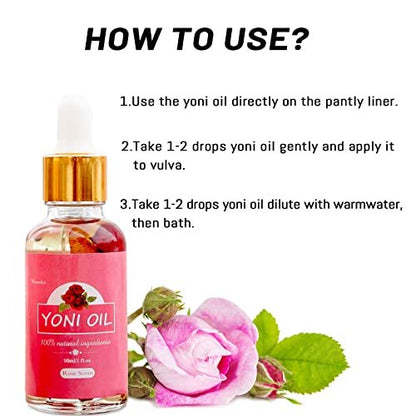 2er-Pack Yoni-Öl für Frauen – 100% natürliches feminines Intimöl mit Rosenöl, pH-ausgeglichen, beseitigt Gerüche (2x30 ml)