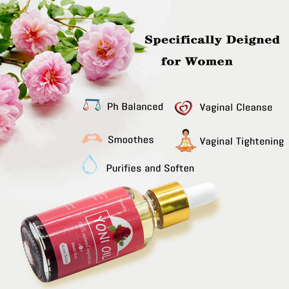 2er-Pack Yoni-Öl für Frauen – 100% natürliches feminines Intimöl mit Rosenöl, pH-ausgeglichen, beseitigt Gerüche (2x30 ml)