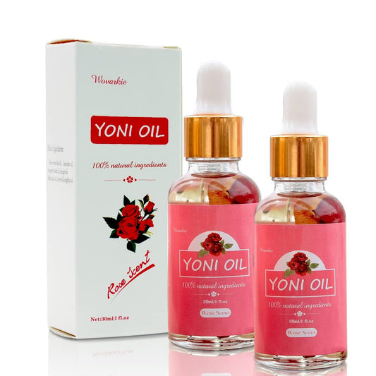 2er-Pack Yoni-Öl für Frauen – 100% natürliches feminines Intimöl mit Rosenöl, pH-ausgeglichen, beseitigt Gerüche (2x30 ml)