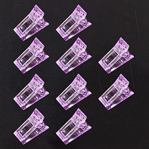 VNC 10er-Pack lila Nagelspitzen-Clips für schnelle Polygel-Nagelverlängerungen, UV-LED-Builder-Clips, DIY-Maniküre-Werkzeug