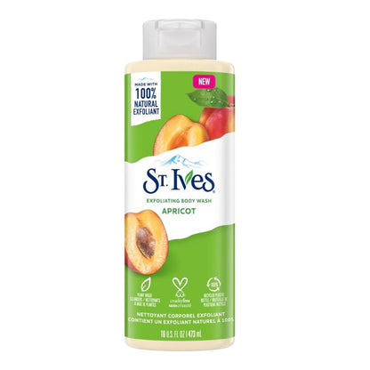 St. Ives Peeling-Körperwaschgel Aprikose – 473 ml, mit natürlichen Extrakten, tierversuchsfrei, parabenfrei