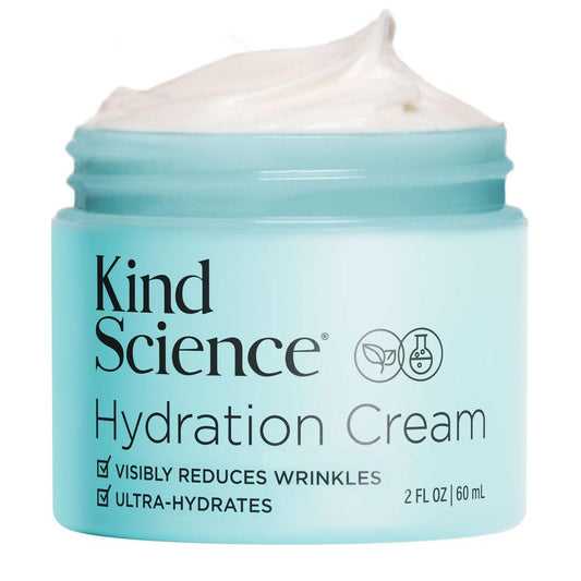 Kind Science Hydration Cream - Feuchtigkeitscreme für Frauen - Anti-Aging Tag und Nacht - Reduziert sichtbar Falten, verbessert Glätte & Elastizität - Duftfrei, Tierversuchsfrei, 60 ml