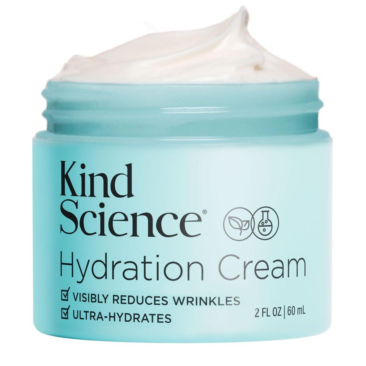 Kind Science Hydration Cream - Feuchtigkeitscreme für Frauen - Anti-Aging Tag und Nacht - Reduziert sichtbar Falten, verbessert Glätte & Elastizität - Duftfrei, Tierversuchsfrei, 60 ml
