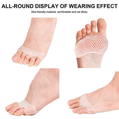 YFLife Metatarsal Pads 6er-Pack – Wiederverwendbare Gel-Ballenpolster für Damen & Herren, Schmerzlinderung bei hohen Schuhen, Ballenauflagen für Schuhe, Zehenpolster gegen Ballenschmerzen – Transparent