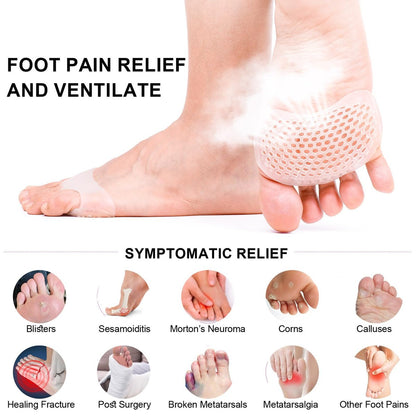 YFLife Metatarsal Pads 6er-Pack – Wiederverwendbare Gel-Ballenpolster für Damen & Herren, Schmerzlinderung bei hohen Schuhen, Ballenauflagen für Schuhe, Zehenpolster gegen Ballenschmerzen – Transparent