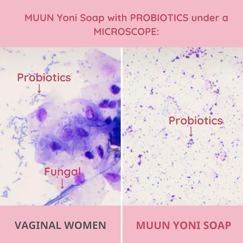 Muun Yoni Seifenbar Set - 3er Pack pH-Balance Probiotika & Natürliche Inhaltsstoffe - Sanfte Reinigung Beseitigt Geruch Vaginale Gesundheit - Intimwaschmittel - Feuchtigkeitsspendend (Rose)
